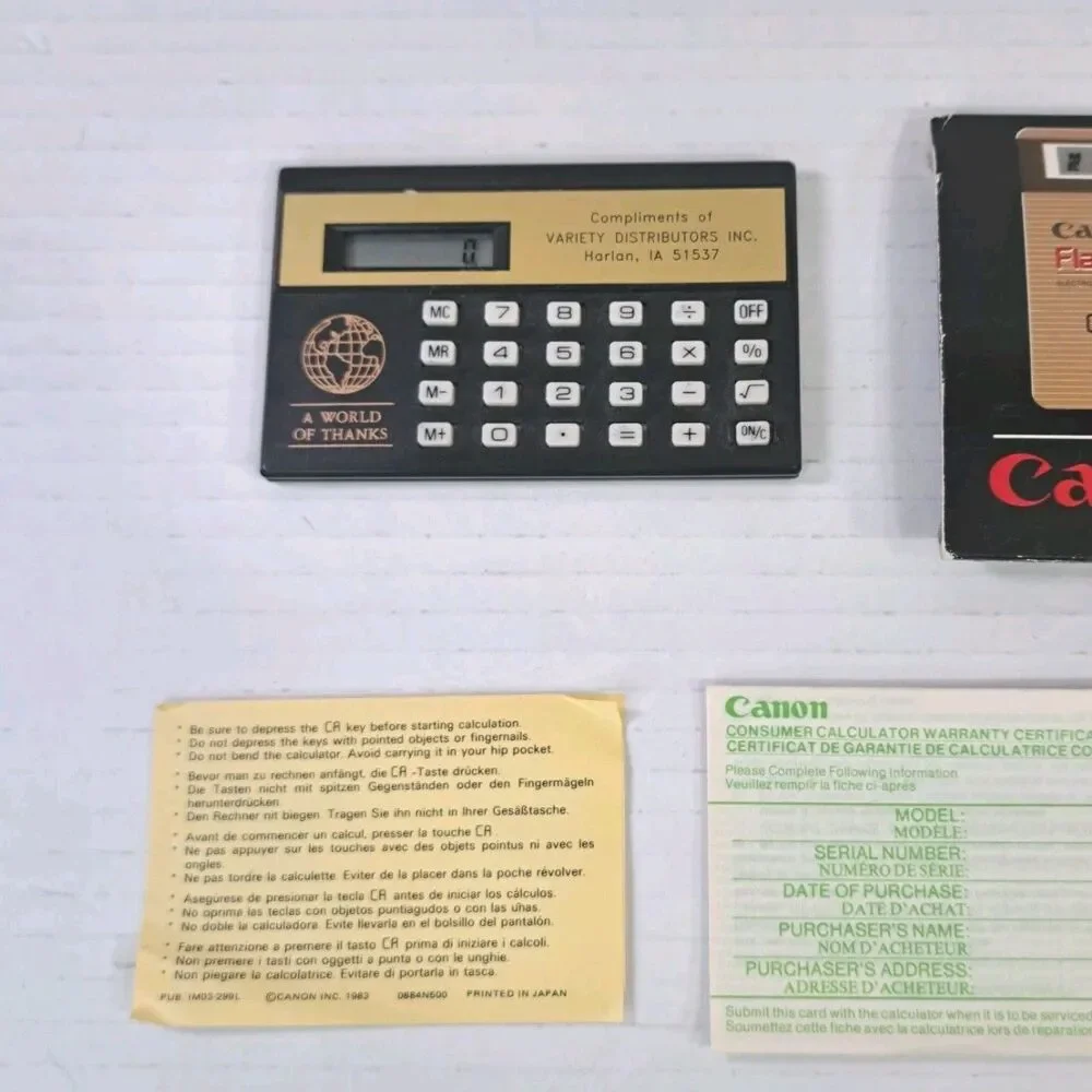 Canon LS-902 FlashCard Electronic Calculator Tested Working Portable Desktop